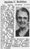 1962 Obituary of Matilda Christina Long Robbins