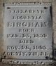 Headstone of Elizabeth Lucretia Bingham