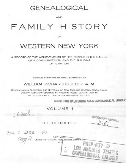 Genealogical and family history of western New York : a record of the achievements of her people in the making of a commonwealth and the building of a nation