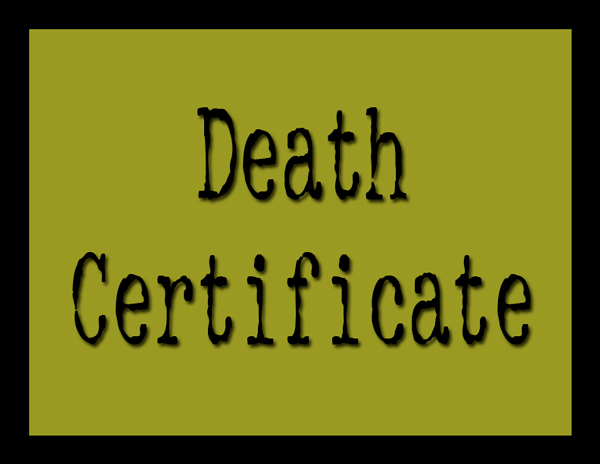 Death Certificate for Robert Hanna Williams