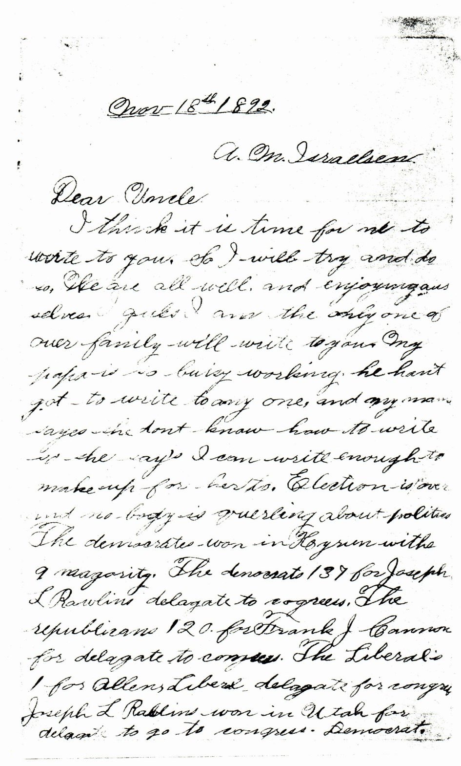 John Jensen letter