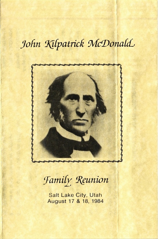 1984 John Kilpatrick McDonald Family Reunion Notes