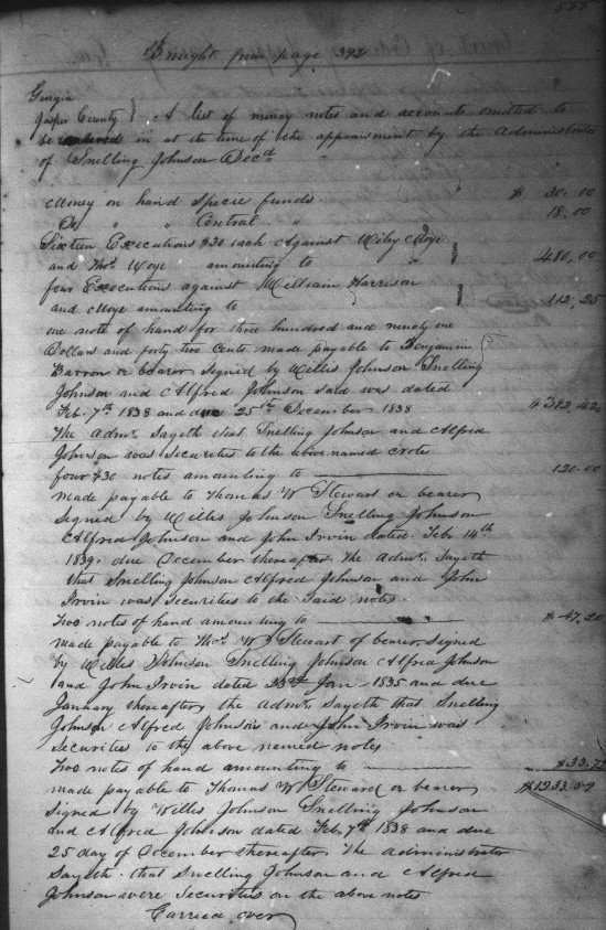 Snelling Johnson Inventory and Appointment - 17 July 1844