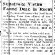 Newspaper article covering the death of Solomon Stone