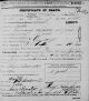 1872 Death Certificate for John Baillet