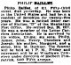 1927 Death Notice of Philip Baillet