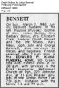 The Death Notice of Julius Bennett