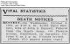 The Death Notice of Lydia (Sipos Bennett in 1932