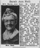 1934 Obituary of Sarah Ann Nott
