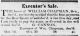 1856 Executor's Sale for William Chapman Sen.