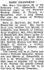 1946 Obituary for Mary Grandjean
