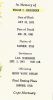 Funeral Program for William Christopher Christensen: 2 September 1961