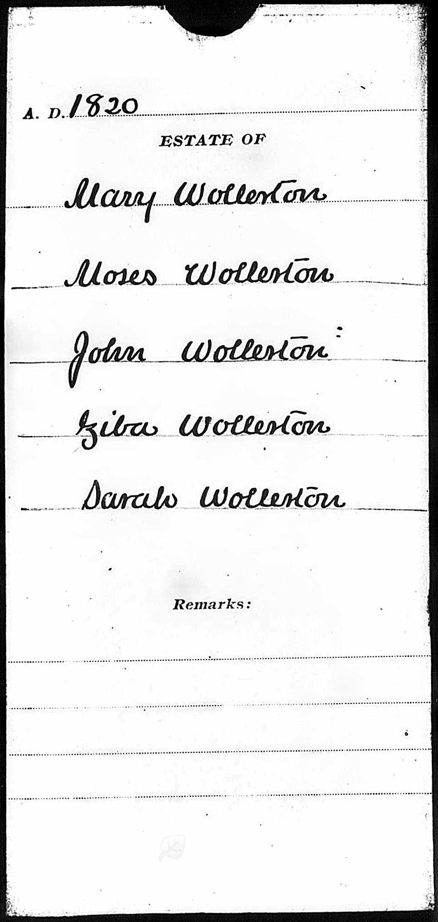 The Guaridanship of the Children of James Wollerton