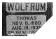 Thomas Wolfrum headstone