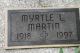 Headstone of Myrtle Lee (Barrett) Martin, 1918-1997
