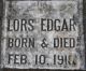 The Headstone of Lars Edgar Jacobsen in the Logan City Cemetery
