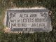 Alta Ann, Wife of Lester S. Robbins, Mar. 10 1900 - Jan. 6 1934