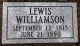 Headstone for Lewis Williamson