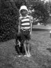 John F. Kennedy with dog, Bobby, at Hyannisport, Massachusetts, 1925