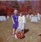 Nina and her friend Laura Synder at John Dice's grave site at St. Paul's Lutheran cemetery