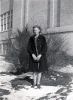 Bessie Marie Fordham in front of Beaver High School - Beaver, Utah