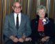Bessie Marie Fordham Edwards with her brother Ralph Fordham at Bessie's 75th birthday celebration